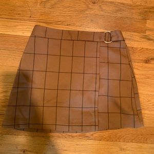 Brown geometric mini skirt